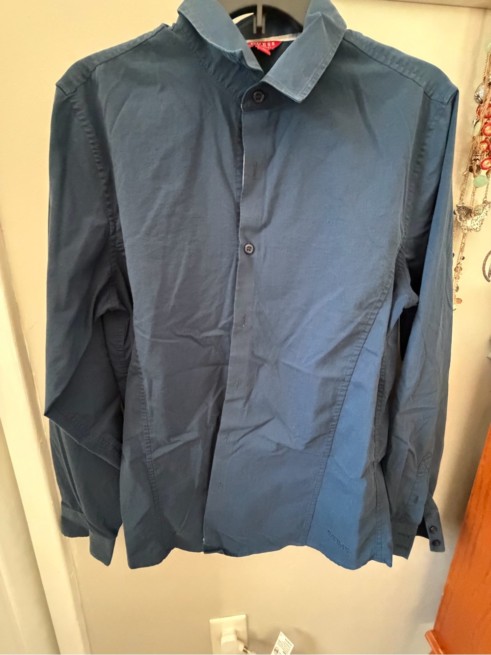 Guess Men's Button-Down Shirt in Slate Blue